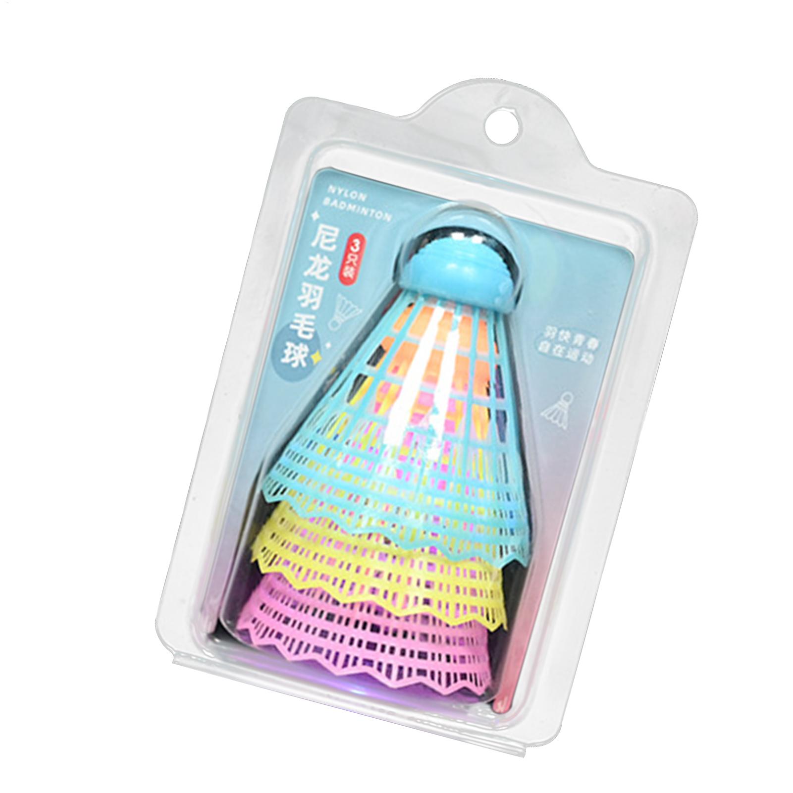 Badminton Shuttlecock - 3pcs Light-up Badminton Balls Colorful Plastic
