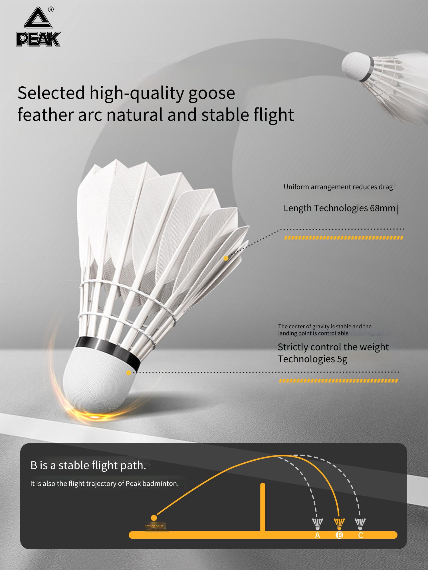 PEAK Goose Feather Badminton O - Feather Shuttlecock review and price